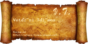 Vetési Tímea névjegykártya